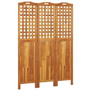 vidaXL 3-panels rumdeler 121,5x2x180 cm massivt akacietr&aelig;