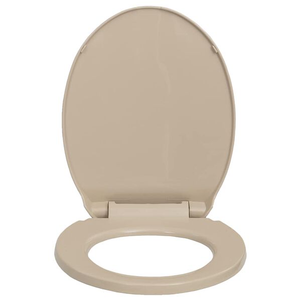 vidaXL soft close toiletsæde quick release oval beige