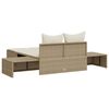 vidaXL solseng med hynder polyrattan beige