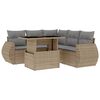 vidaXL sofas&aelig;t til haven 6 dele med hynder polyrattan beige