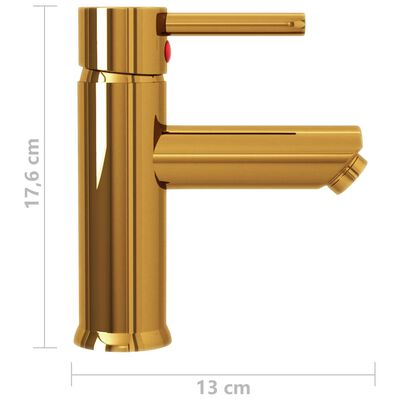vidaXL vandhane til badeværelseshåndvask 130x176 mm guldfarvet