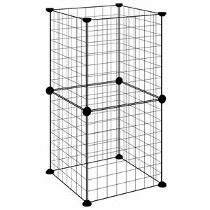 vidaXL 8-panels k&aelig;ledyrsindhegning 35x35x70 cm st&aring;l sort
