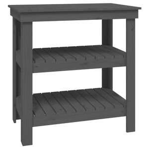 vidaXL arbejdsbord 78,5x50x80 cm massivt fyrretr&aelig; gr&aring;