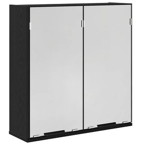 vidaXL Spejlskab med hylde Sort eg 64 x 20 x 67 cm Konstrueret tr&aelig;