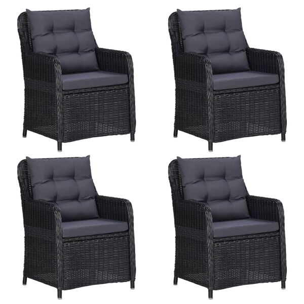 vidaXL spisebordss&aelig;t til haven 5 dele sort