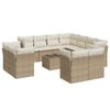vidaXL sofas&aelig;t til haven 12 dele med hynder polyrattan beige