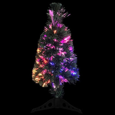 vidaXL kunstigt smalt juletræ med juletræsfod 64 cm fiberoptisk