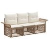 vidaXL Havesofa S&aelig;t 3 stk. 3-personers Beige polyrattan