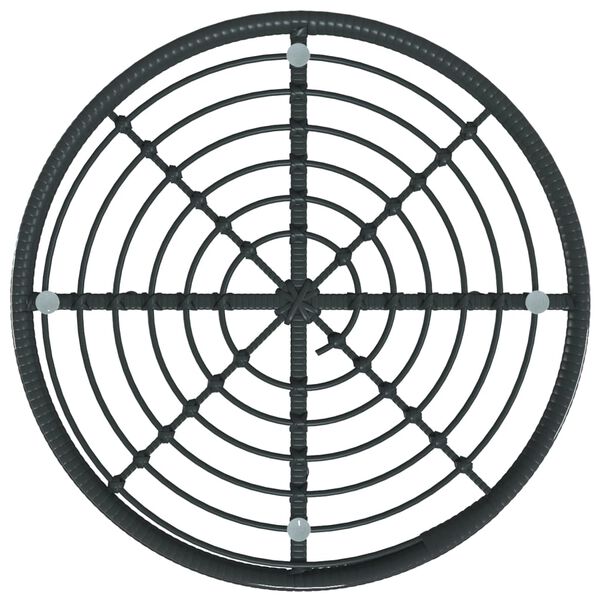 vidaXL spisebord Ø80 cm hærdet glas og stål sort