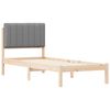vidaXL Sengestel med Polstret Hovedgavl Lysegrå 75 x 190 cm
