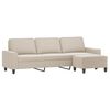 vidaXL 3-personers sofa med fodskammel 210 cm mikrofiberstof creme