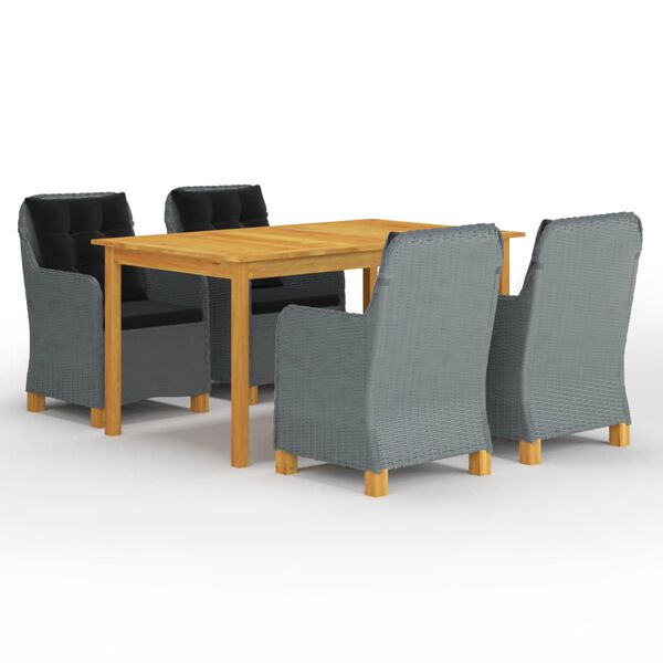 vidaXL spisebordss&aelig;t til haven 5 dele lysegr&aring;