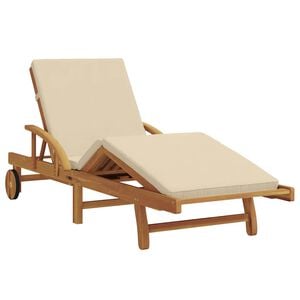 vidaXL Solstol Massivt Akacietr&aelig; Beige