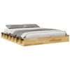 vidaXL Sengeramme uden madras 135x190 cm Massivt tr&aelig; Eg