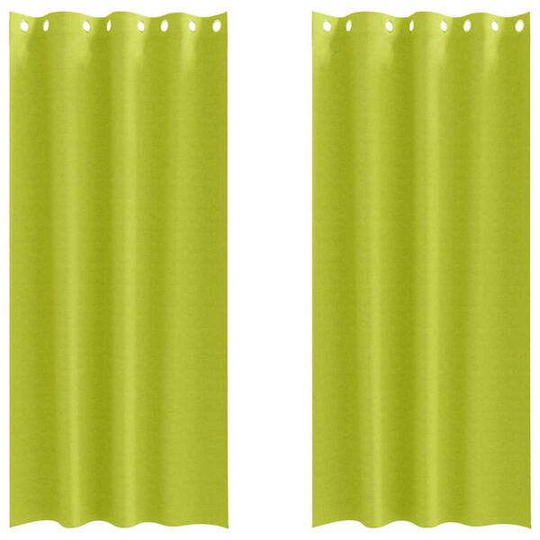 vidaXL Mørklægningsgardiner med ringe 2 pcs Grøn 225 x 140 cm