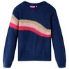 Sweater til b&oslash;rn str. 140 strikket marinebl&aring;