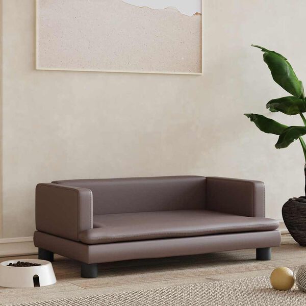 vidaXL hundeseng 80x45x30 cm kunstl&aelig;der brun