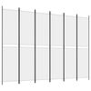 vidaXL 6-panels rumdeler 300x220 cm stof hvid