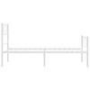 vidaXL sengeramme med sengegavl og fodgærde 100x200 cm metal hvid