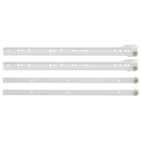 vidaXL Skuffeskinne 12 pcs Hvid 400 mm St&aring;l