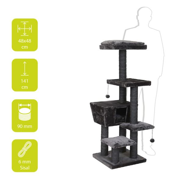 Ebi kradsetræ North Dakota 48x48x141 cm grå