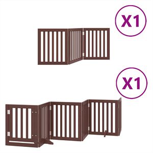 vidaXL hundel&aring;ge med d&oslash;r 9 paneler 450 cm foldbar poppeltr&aelig; brun