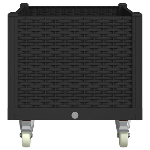 vidaXL plantekasse med hjul 80x50x54 cm PP sort
