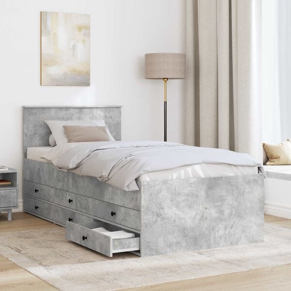 vidaXL Daybed Beton Gr&aring; og Sort 100 x 200 cm Konstrueret tr&aelig;