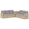 vidaXL Sofa S&aelig;t 7 stk. Beige og lys gr&aring; Poly Rattan og St&aring;l