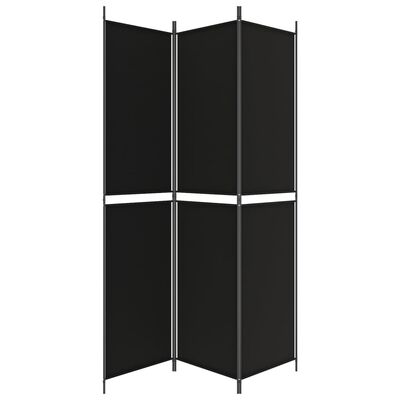vidaXL 3-panels rumdeler 150x220 cm stof sort