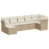 vidaXL sofas&aelig;t til haven 7 dele med hynder polyrattan beige
