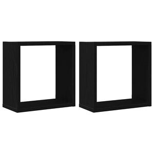 vidaXL v&aelig;ghylder 2 stk. 30x15x30 cm kubeformet konstrueret tr&aelig; sort eg