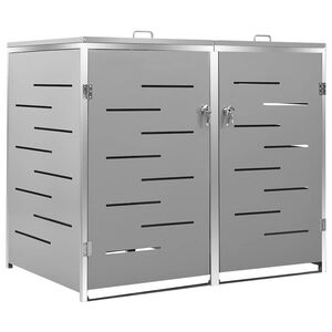 vidaXL dobbelt skraldespandsskjuler 138x77,5x115 cm rustfrit st&aring;l