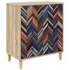 vidaXL Skuffeskab OMMEN Geometrisk print 66 x 36,5 x 75 cm Sonoma-eg