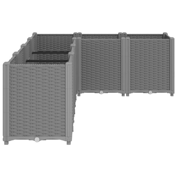 vidaXL plantekasse 160x120x53 cm PP lysegr&aring;