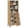 vidaXL Highboard Artisan Egetr&aelig; 69,5 x 34 x 180 cm Konstrueret tr&aelig;