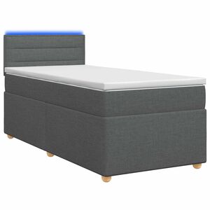 vidaXL Boxmadras med topmadras M&oslash;rkegr&aring; 80 x 200 cm Stof