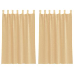vidaXL voile-gardiner med l&oslash;kker 2 stk. 140x175 cm sandfarvet
