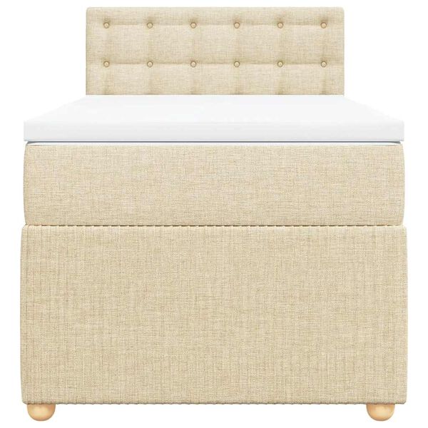 vidaXL kontinentalseng med madras 80x200 cm stof cremefarvet