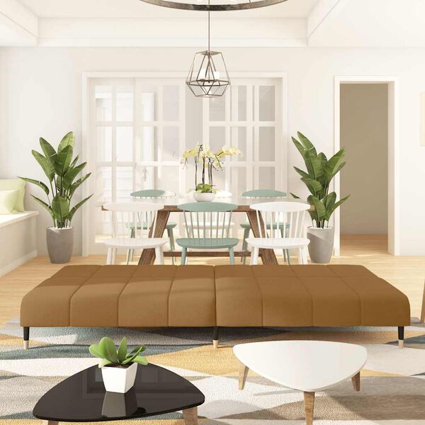 vidaXL 2-personers sovesofa fl&oslash;jl brun