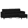 vidaXL 3-personers sofa med fodskammel 180 cm mikrofiberstof sort