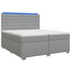 vidaXL Boxmadras med topmadras Lysegr&aring; 200 x 200 cm Stof