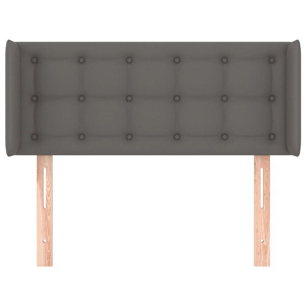 vidaXL sengegavl med kanter 93x16x78/88 cm kunstl&aelig;der gr&aring;