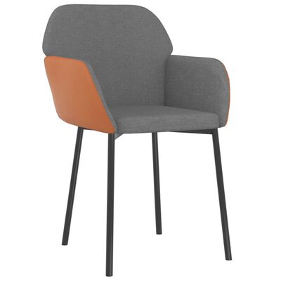 vidaXL spisebordsstole 2 stk. stof og kunstlæder lysegrå