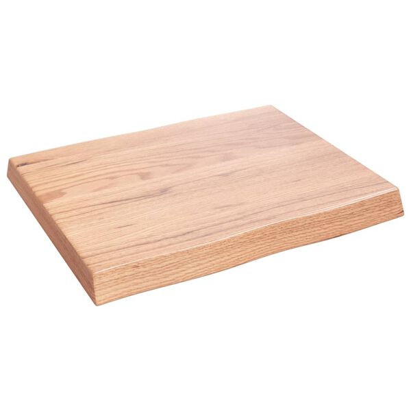 vidaXL bordplade 60x50x(2-6) cm naturlig kant behandlet tr&aelig; lysebrun