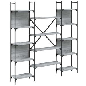 vidaXL bogreol 155,5x24x166,5 cm konstrueret tr&aelig; gr&aring; sonoma-eg