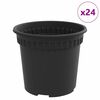 vidaXL Rund Blomsterpotte 24 stk. Sort &Oslash; 15 x 12 cm Plastik