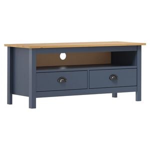 vidaXL tv-bord Hill 110x40x47 cm massivt fyrretr&aelig; gr&aring;