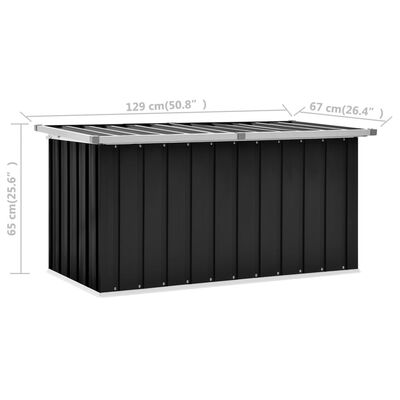 vidaXL opbevaringskasse til haven 129x67x65 cm antracitgrå