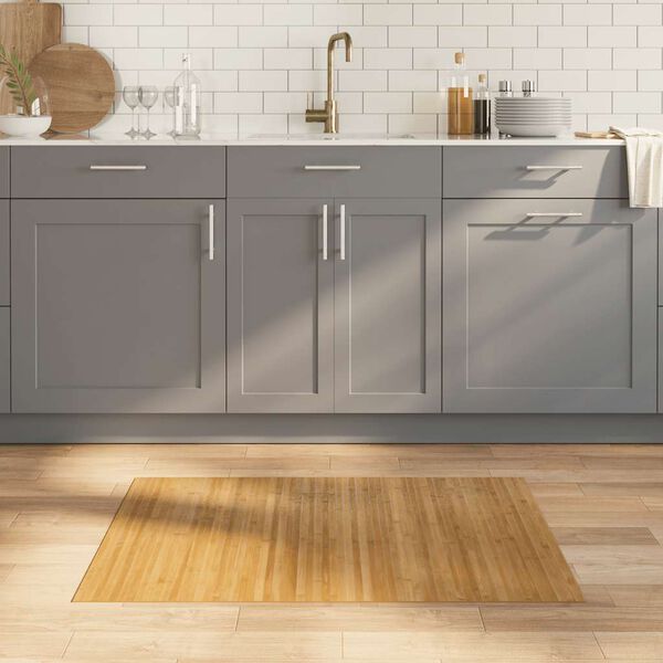 vidaXL gulvt&aelig;ppe 70x100 cm rektangul&aelig;r bambus naturfarvet